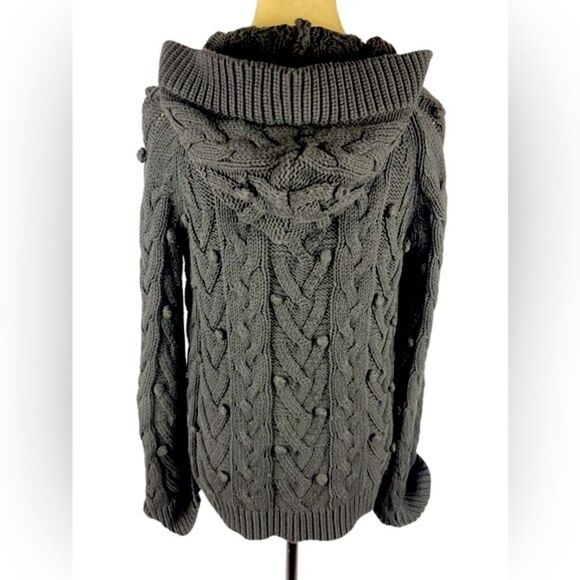 White + Warren Women’s Dark Gray Cotton/Acrylic Blend Cardigan W/ Hoodie Size: S - Picture 5 of 8